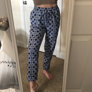 Blue and white joggers